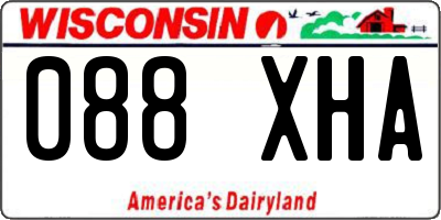 WI license plate 088XHA