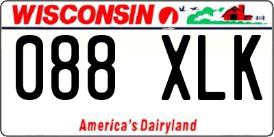 WI license plate 088XLK