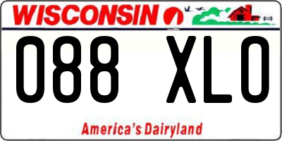 WI license plate 088XLO