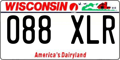 WI license plate 088XLR