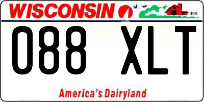 WI license plate 088XLT