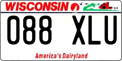 WI license plate 088XLU
