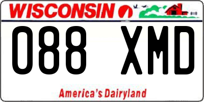WI license plate 088XMD