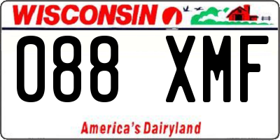 WI license plate 088XMF