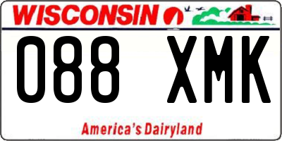 WI license plate 088XMK