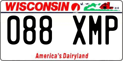 WI license plate 088XMP
