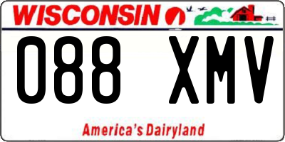 WI license plate 088XMV