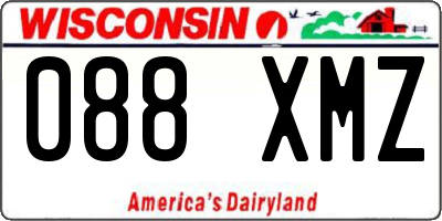 WI license plate 088XMZ