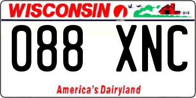 WI license plate 088XNC