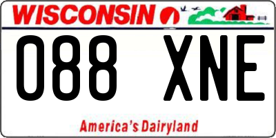 WI license plate 088XNE