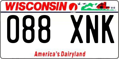 WI license plate 088XNK