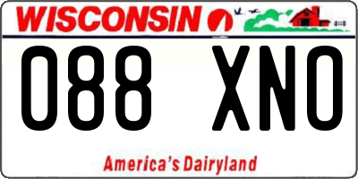 WI license plate 088XNO