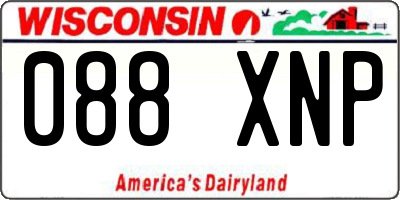 WI license plate 088XNP