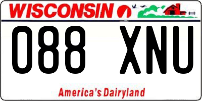WI license plate 088XNU