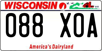 WI license plate 088XOA