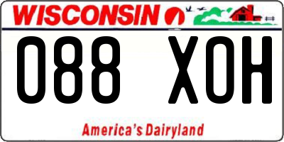 WI license plate 088XOH