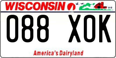 WI license plate 088XOK