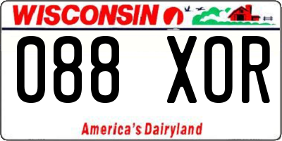 WI license plate 088XOR