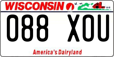 WI license plate 088XOU