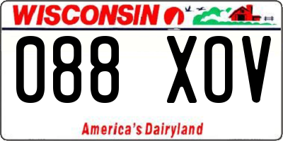 WI license plate 088XOV