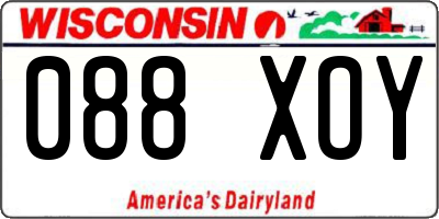 WI license plate 088XOY