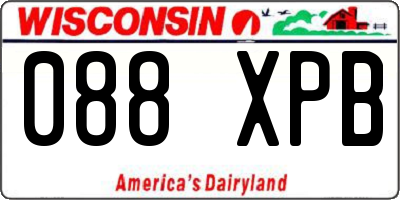 WI license plate 088XPB