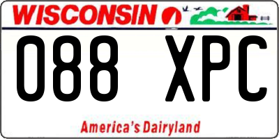 WI license plate 088XPC