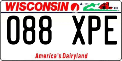WI license plate 088XPE