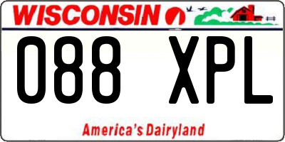 WI license plate 088XPL