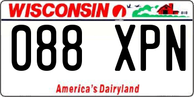 WI license plate 088XPN