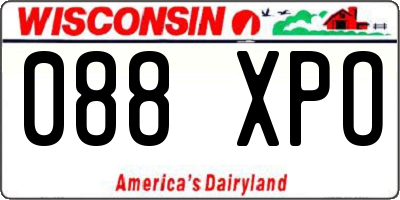 WI license plate 088XPO