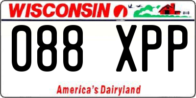 WI license plate 088XPP