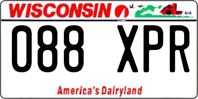 WI license plate 088XPR