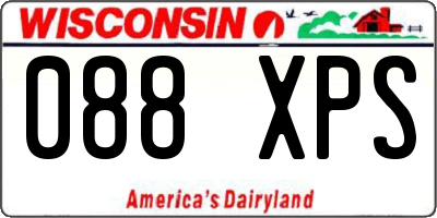 WI license plate 088XPS