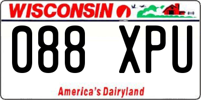 WI license plate 088XPU