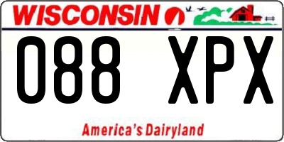 WI license plate 088XPX