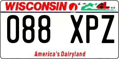WI license plate 088XPZ