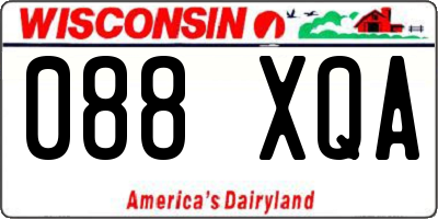 WI license plate 088XQA