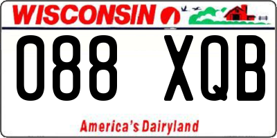 WI license plate 088XQB