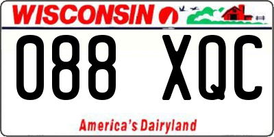 WI license plate 088XQC
