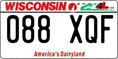 WI license plate 088XQF