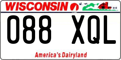 WI license plate 088XQL