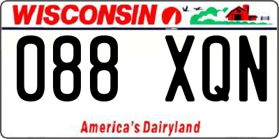 WI license plate 088XQN