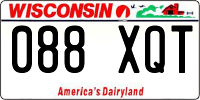 WI license plate 088XQT
