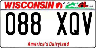 WI license plate 088XQV