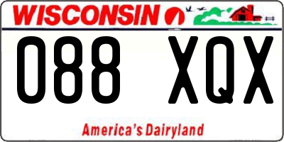 WI license plate 088XQX