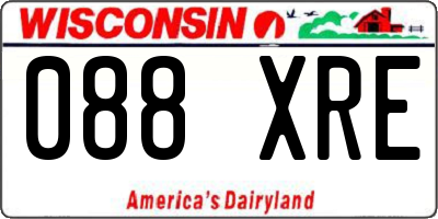 WI license plate 088XRE