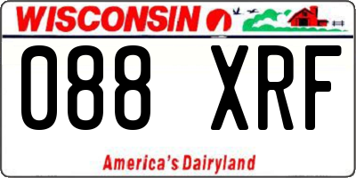 WI license plate 088XRF