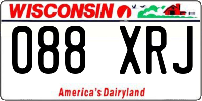 WI license plate 088XRJ