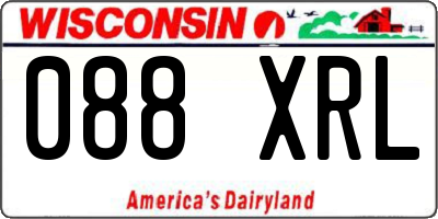 WI license plate 088XRL